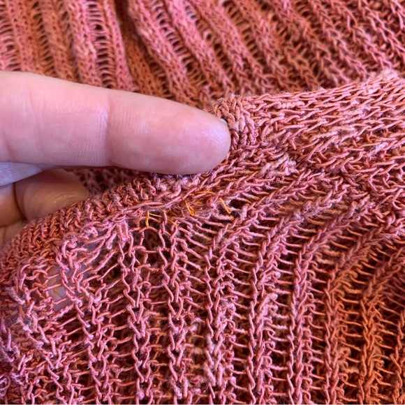 Eileen Fisher Pink Linen asymmetrical Long sleeve top size M - Picture 8 of 8